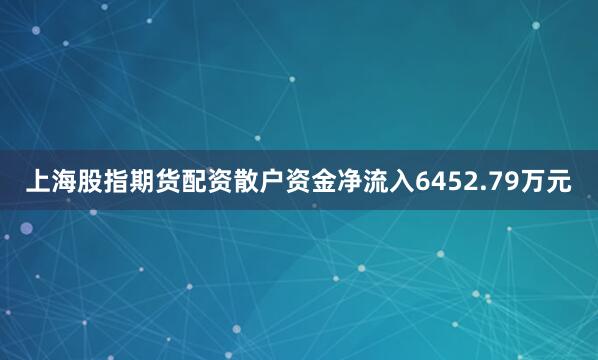 上海股指期货配资散户资金净流入6452.79万元